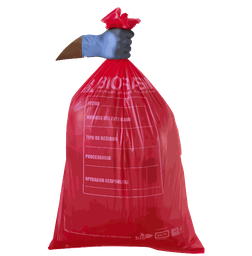 Bolsas Biodegradables Rojas de 20*20*30 micrones con logo paquete 10 uni.