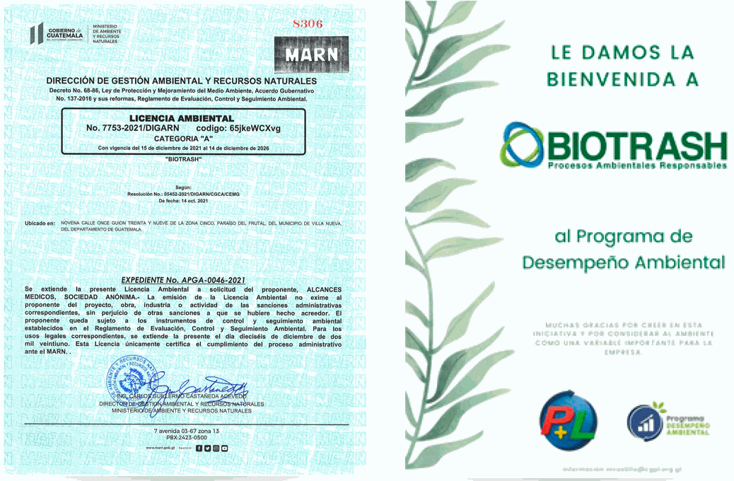 Licencias ambientales Biotrash Guatemala