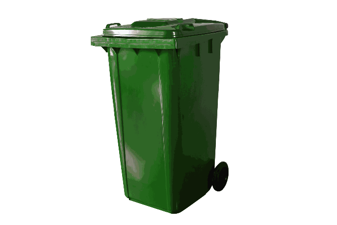 Contenedor con ruedas verde 100 litros