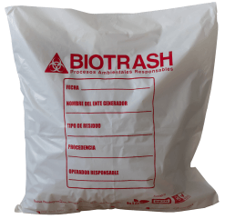 Bolsas Biodegradables blancas de 20*20*30 micrones con logo paquete 10 uni.