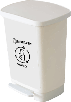 Basurero rectangular blanco Con pedal de 30 litros