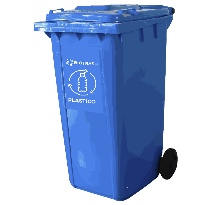 Contenedor con ruedas azul 240 litros