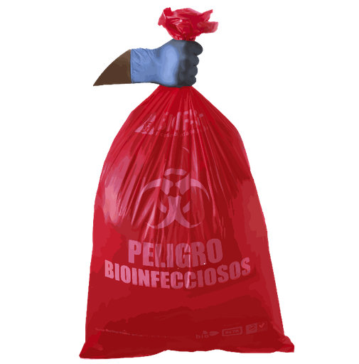 [BOLBIO04] Bolsa biodegradable roja 24*36*30 micrones con logo