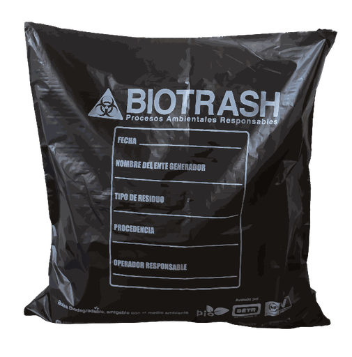 [BOLBIO12] Bolsa biodegradable negra 24*36*30 micrones con logo