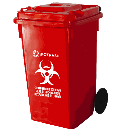 [CR12R] Contenedor con ruedas rojo 100 litros