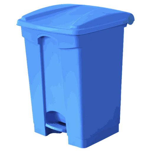 [BR60Z] Basurero rectangular azul con pedal de 60 litros
